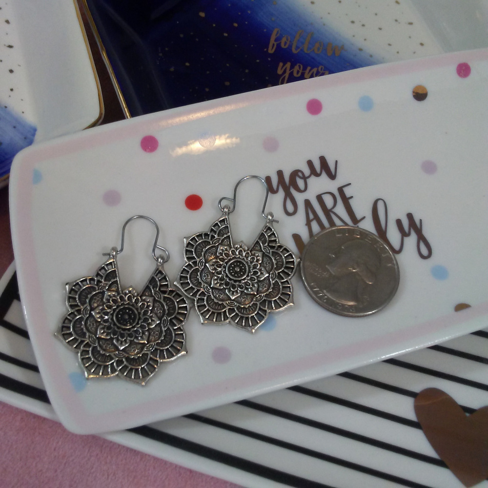 Boho Lotus Gypsy Earrings - Picture 4 of 4